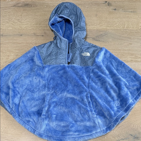 The North Face Kids Gray and Blue Fleece Cape